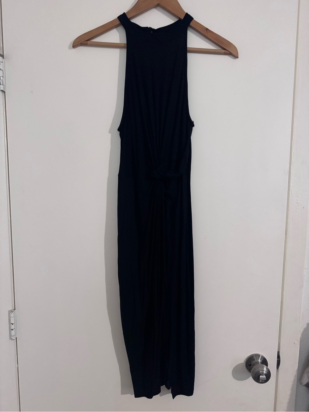 Astr Black Sleeveless Maxi Dress with High Neck